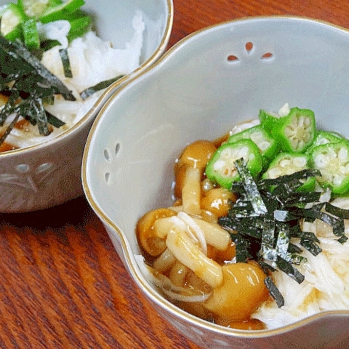 ネバネバ三重奏♪ 「長芋・なめこ・オクラ和え」
